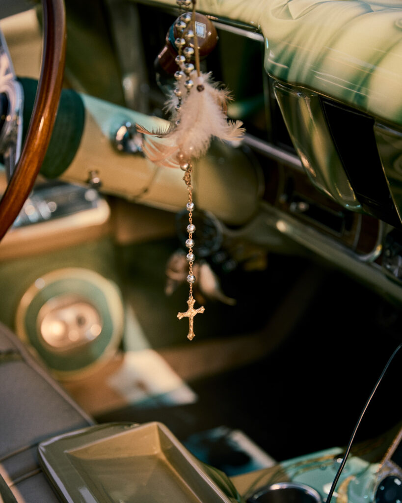 © Owen Harvey, 'Religious Cross in the interior of a Lowrider. July 2023, Los Angeles, America'